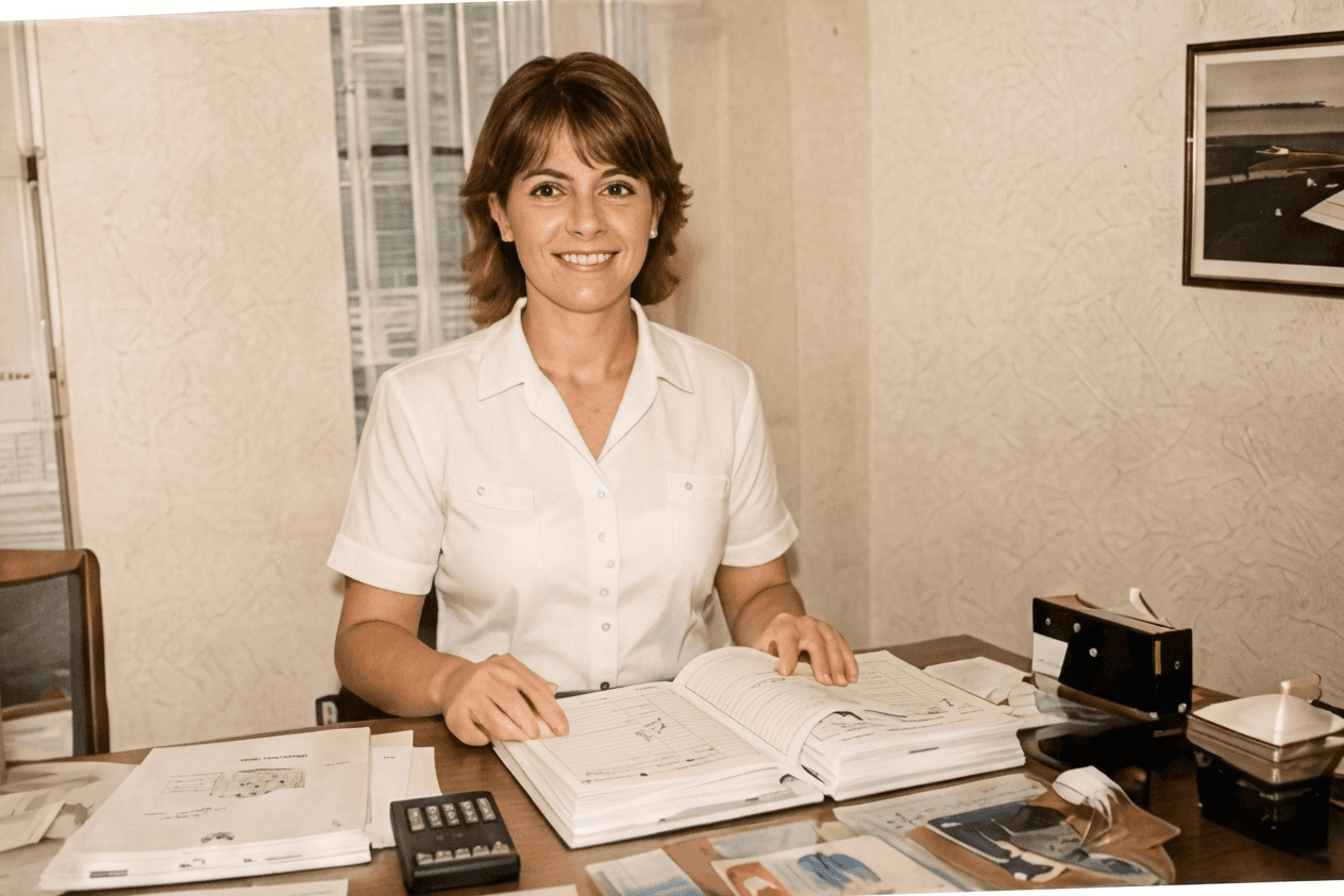 Valdete no início da carreira na Imobiliária Gonzaga em Curitiba (1989/1990)